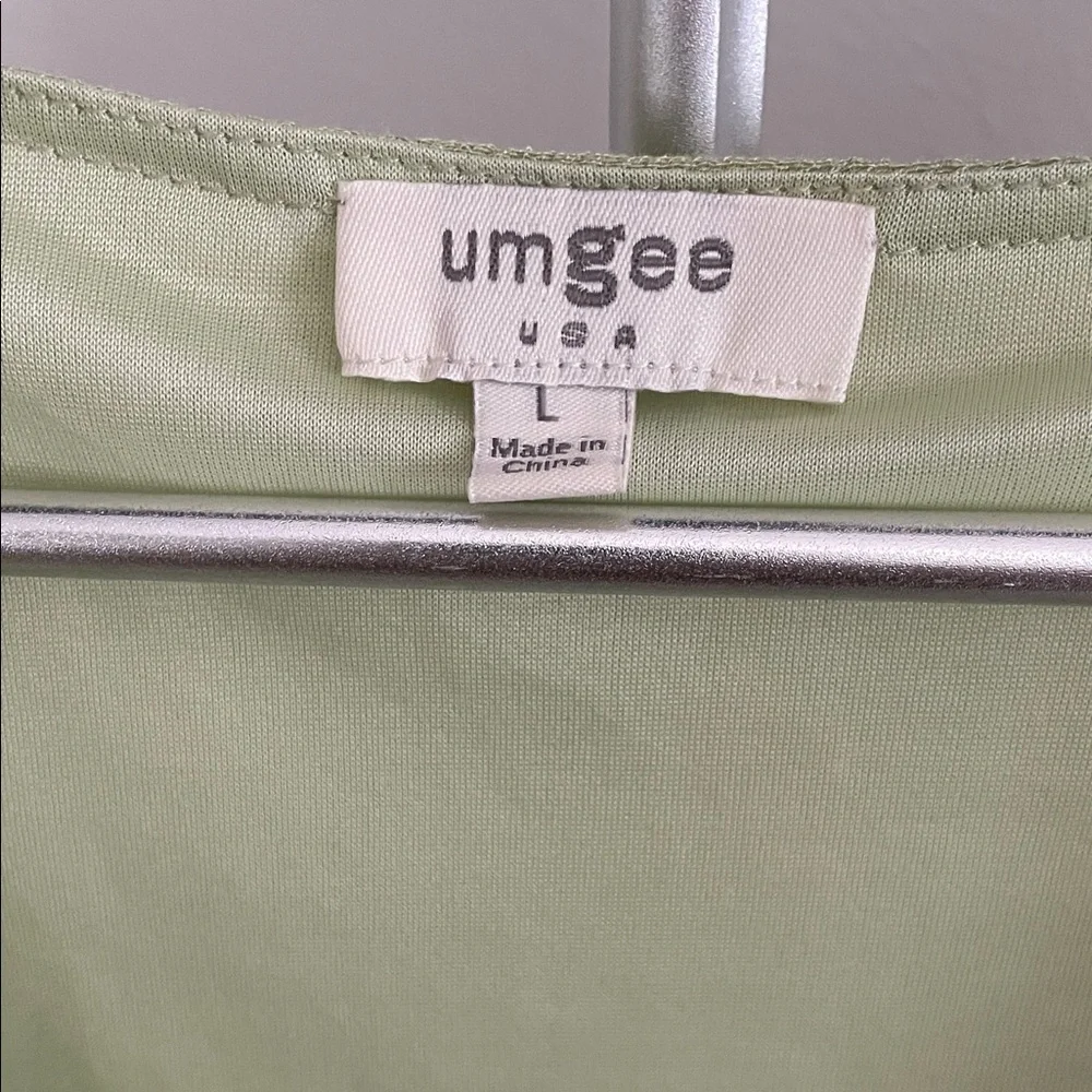 Umgee Sage Green Mini Dress with Front Button Detail and Tie Back - Picture 2 of 8